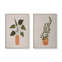 Wall Art 60cmx90cm Boho Botanical Art 2 Sets Gold Frame Canvas