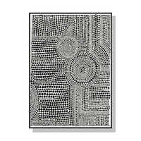Wall Art 50cmx70cm Clustered Dots A Black Frame Canvas