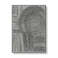 Wall Art 40cmx60cm Clustered Dots B Black Frame Canvas