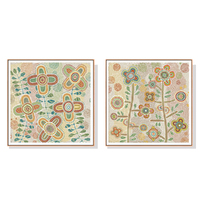 Wall Art 100cmx100cm Lovely Pattern II 2 Sets Wood Frame Canvas
