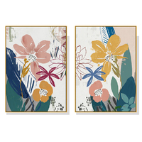 Wall Art 90cmx135cm Summer Smile 2 Sets Gold Frame Canvas