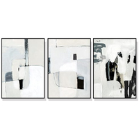 Wall Art 70cmx100cm Soft Spoken 3 Sets Black Frame Canvas