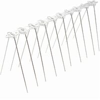 NOVEDEN 20Pcs X 25CM Anti Bird Repellent Stainless Steel Bird Spikes (Silver)
