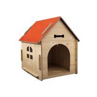 Floofi Wooden Pet House No Door (L Red) - PT-PH-183-GF