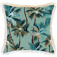 Cushion Cover-Coastal Fringe-Palm Trees Lagoon-60cm x 60cm
