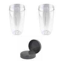 For Nutribullet 2 Tall Cups + 2 Stay Fresh Lid For All Nutri 600 and 900 Models