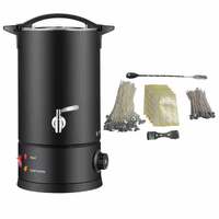 8L Candle Wax Heater Black With Tap And Accessories - Candle Wax Melter