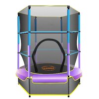 Kahuna 4.5ft Trampoline Round Free Safety Net Spring Pad Cover Mat Outdoor Blue Purple