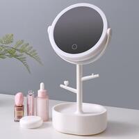 Ecoco Smart LED Light Cosmetic Makeup Mirror USB Touch Screen Home Desk Vanity 360ø White