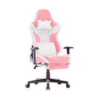 7 RGB Lights Bluetooth Speaker Gaming Chair Ergonomic Racing chair 165ø Reclining Gaming Seat 4D Armrest Footrest Pink White