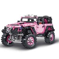 2471pcs Off-road Pink Vehicle Building Blocks Bricks Car Series 1:8 Model Kits Gifts Mork 022010-1 Creative Pick Up