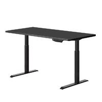 Standing Desk Height Adjustable Sit Stand Motorised Single Black Motor Frame 140cm White Top