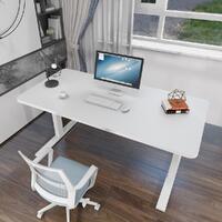 140cm Standing Desk Height Adjustable Sit Stand Motorised White Single Motor Frame White Top