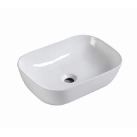 Muriel 46 x 32.5 x 12.5cm White Ceramic Bathroom Basin Vanity Sink Above Counter Top Mount Bowl