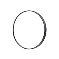 La Bella Black Wall Mirror Round Aluminum Frame Makeup Decor Bathroom Vanity 50cm