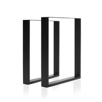 La Bella 2 Set 50 x 71cm Black Coffee Dining Table Legs Bench Box DIY Steel Metal Industrial