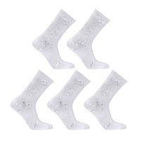 5X Rexy 3D Seamless Crew Socks Medium Slim Breathable WHITE