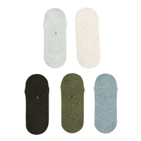 5X Rexy Daily No Show Ankle Socks Large Non-Slip Breathable MULTI COLOUR