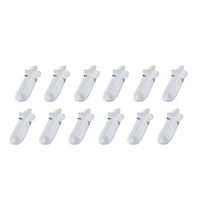 12X Rexy Seamless Sport Sneakers Socks Large Non-Slip Heel Tab WHITE