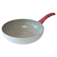 Jiniart Round 28cm White Wok Wokpan Non-Stick Induction Ceramic