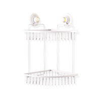 Double Corner Shelf Removable Suction WHITE