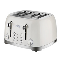 PHILEX 4-Slice Electric Toaster Bread Reheat Defrost Retro Retro IVORY