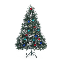Home Ready 6Ft 180cm 930 tips Green Snowy Christmas Tree Xmas Pine Cones + Bauble Balls