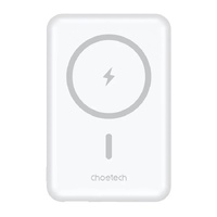 CHOETECH B662-WH USB-A + USB-C + Wireless Magnetic Power bank 5000mAh (White)