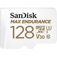 Sandisk Max Endurance Microsdxc Card SQQVR 128G (60 000 HRS) UHS-I C10 U3 V30 100MB/S R 40MB/S W SD Adaptor SDSQQVR-128G-GN6IA