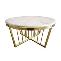 Salina Coffee Table - Marble - 80cm Gold