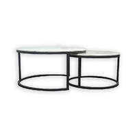 Nesting Style Coffee Table - White on Black - 80cm/60cm