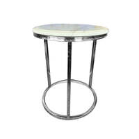 Kelly Side Table - White on Silver - 45cm