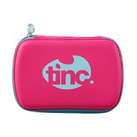 Tinc Two-Colour Hard Top Pencil Case : Pink With Blue Zip