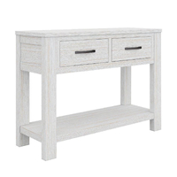 Foxglove Console Hallway Entry Table 110cm Solid Mt Ash Timber Wood - White