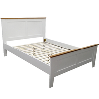 Lobelia Bed Frame Double Size Mattress Base Solid Rubber Timber Wood - White