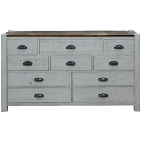 Erica Dresser 10 Chest of Drawers Solid Acacia Timber Wood Cabinet Brown White