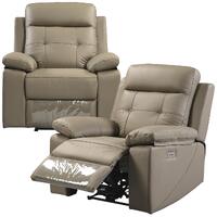 Kingsman 1 + 1 Seater Electric Recliner Sofa Genuine Leather Home Theater Lounge