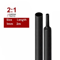 2m Polyolefin Shrink Tube 1/24&quot; (1mm) 2:1 Ratio Heat Shrink Tubing Sleeving Wrap Shrinking