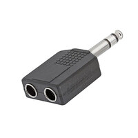 1/4 6.35mm Mono Male To 2X 6.35 mm Female Audio Connector Adapter Splitter"