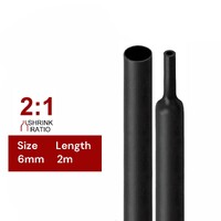 2m Polyolefin Shrink Tube 15/64&quot; (6mm) 2:1 Ratio Heat Shrink Tubing Sleeving Wrap Shrinking