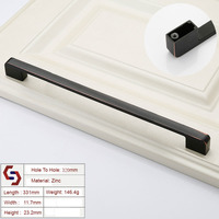 Zinc Kitchen Cabinet Handles Drawer Bar Handle Pull black+copper color hole to hole size 320mm