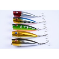 5X 7cm Popper Poppers Fishing Lure Lures Surface Tackle Fresh Saltwater