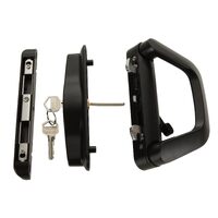 Sliding Patio Door Handle Set Mortise Lock Suitable for Sliding Glass Patio Door Keyed Black