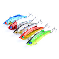 5x 9cm Vib Bait Fishing Lure Lures Hook Tackle Saltwater