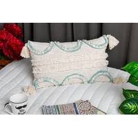 Tassels Linen Cushion Cover 30*50cm Beige Pillow Cover Handmade Boho rustic decor cream Moroccan Cushions Hand Tufted Cushion Lumbar Pillow
