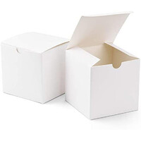50 Pack of White 8x8x8cm Square Cube Card Gift Box - Folding Packaging Small rectangle/square Boxes for Wedding Jewelry Gift Party Favor Model Candy C