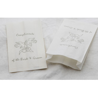 200 Pack Wedding Cake Bags Greaseproof Wax Paper Slice Take Home Favour Silver Doves