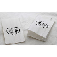 200 Pack Wedding Cake Bags Greaseproof Wax Paper Slice Take Home Favour Bride Groom in Heart