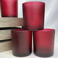 40 Pack Red Frosted Glass Votive Tealight Candle Holders Valentines Day Xmas Wedding Decor Glass Candlestick Party Decorations Bridal Baby Shower Even