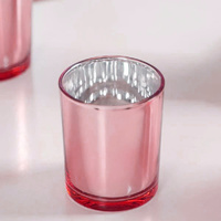 40 Pack Rose Gold Pink Votive Tealight Candle Holders Valentines Day Mercury  Wedding Decor Glass Candlestick Party Decorations Bridal Baby Shower Eve